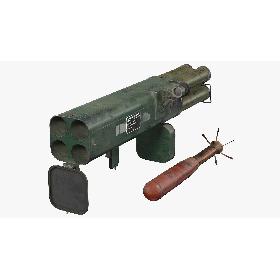 Incendiary Rocket Launcher M202A1 FLASH Set Dusty 3D model